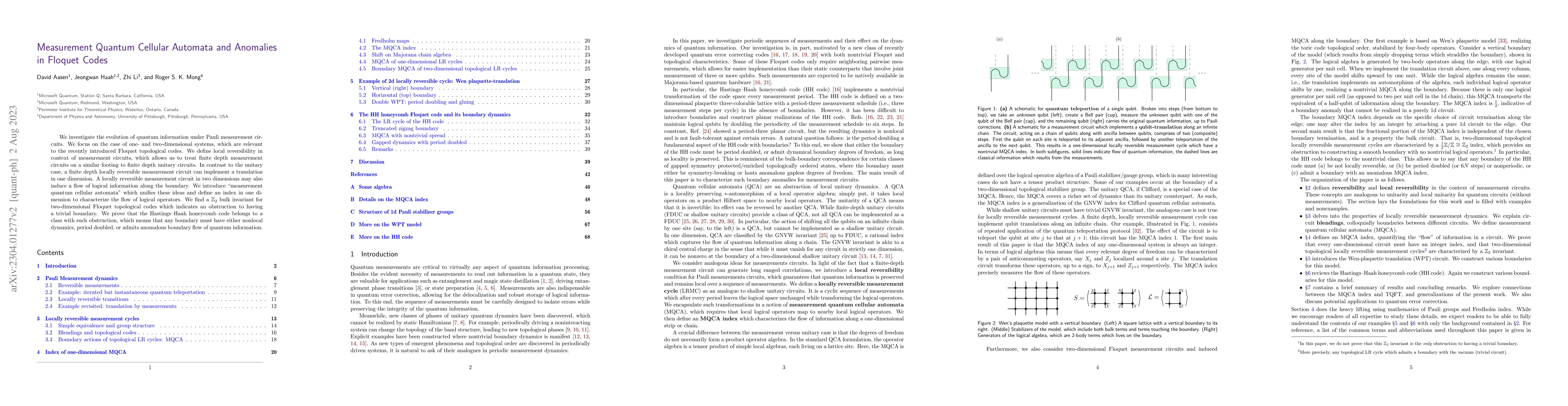 Thumbnail for Measurement Quantum Cellular Automata and Anomalies in Floquet Codes
