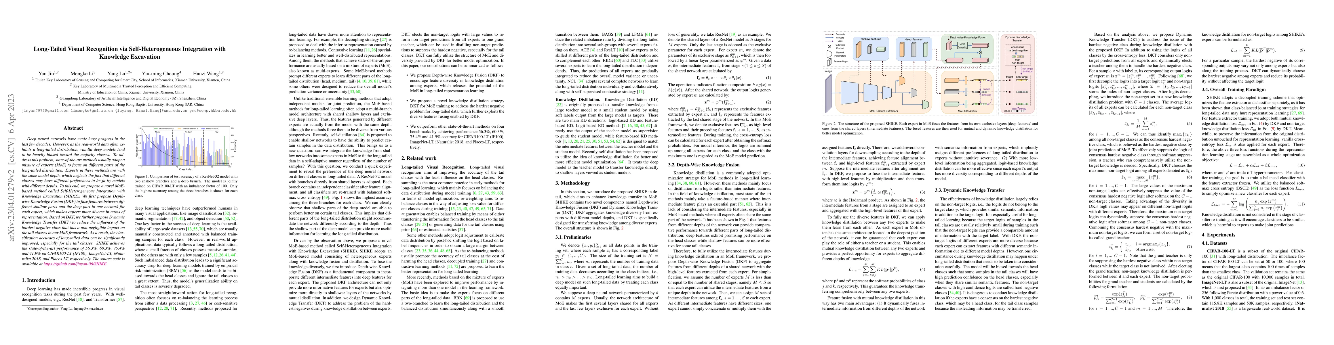 Thumbnail for Long-Tailed Visual Recognition via Self-Heterogeneous Integration with
  Knowledge Excavation