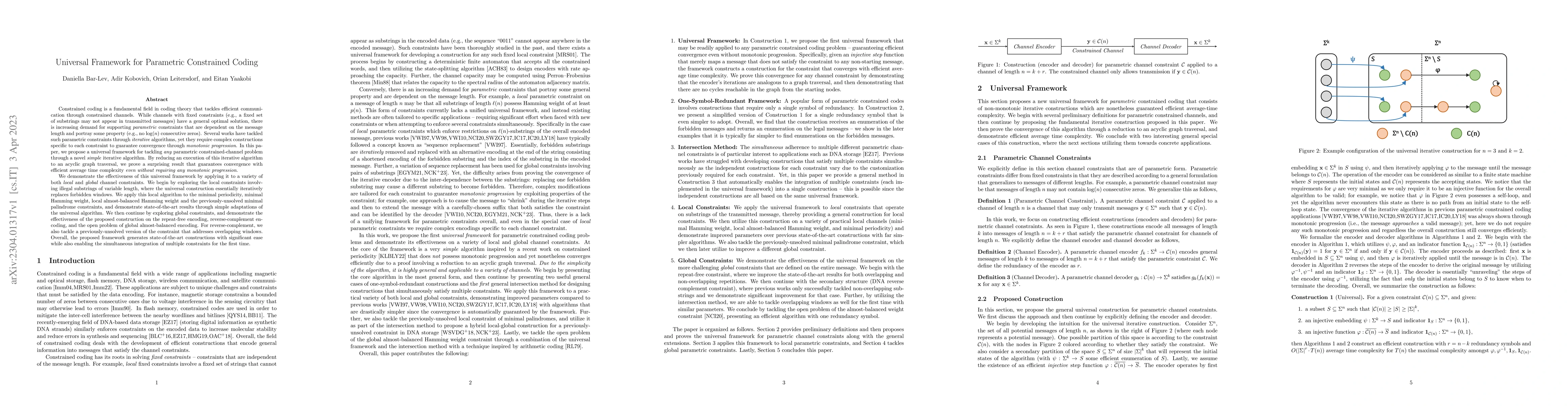 Thumbnail for Universal Framework for Parametric Constrained Coding