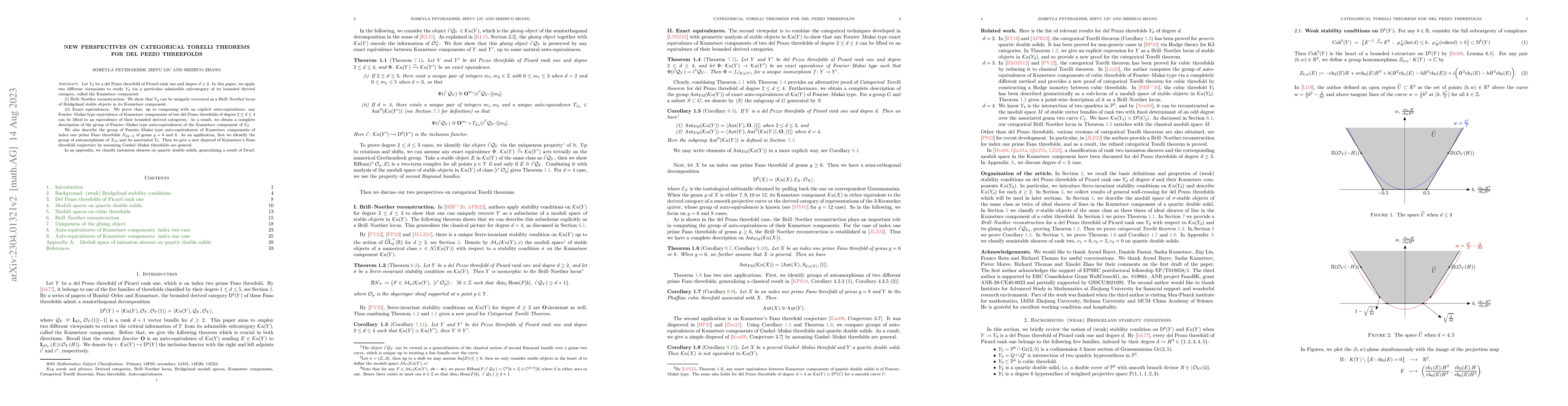 Thumbnail for New perspectives on categorical Torelli theorems for del Pezzo
  threefolds