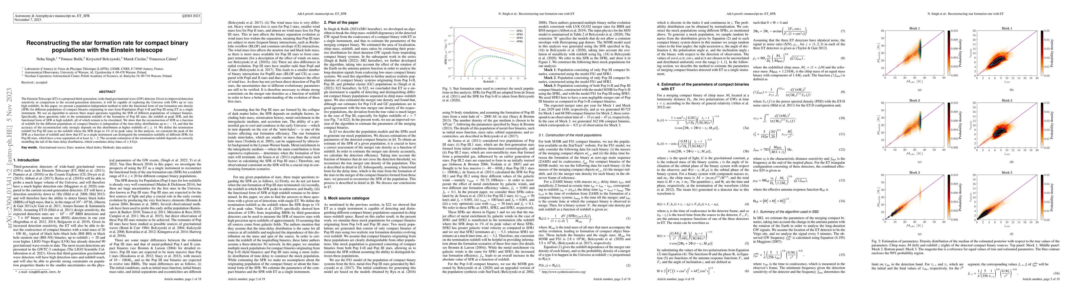 Thumbnail for Reconstructing the star formation rate for compact binary populations
  with the Einstein telescope