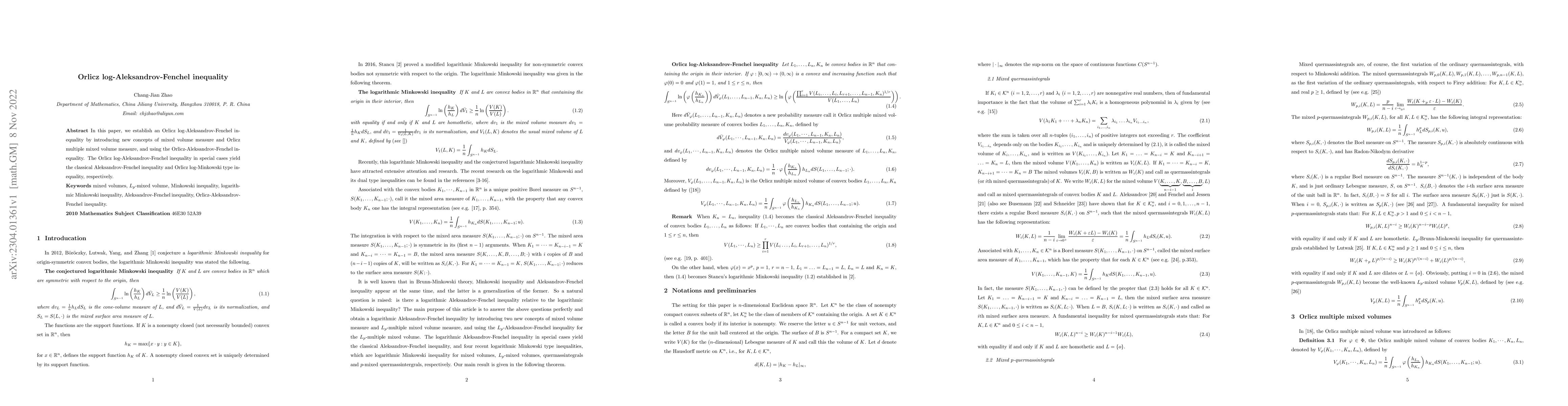 Thumbnail for Orlicz log-Aleksandrov-Fenchel inequality