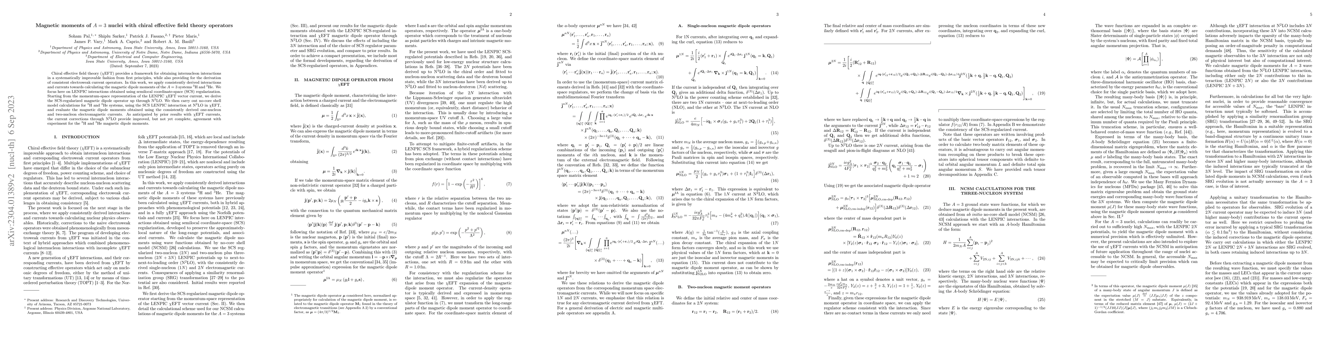 Thumbnail for Magnetic moments of $A = 3$ nuclei with chiral effective field theory
  operators