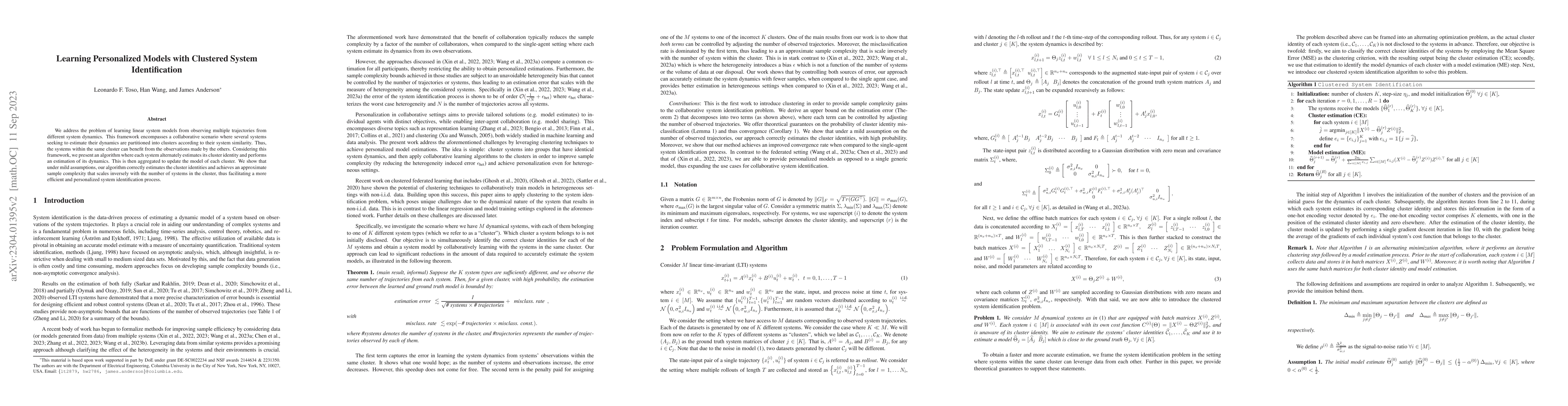 Thumbnail for Learning Personalized Models with Clustered System Identification