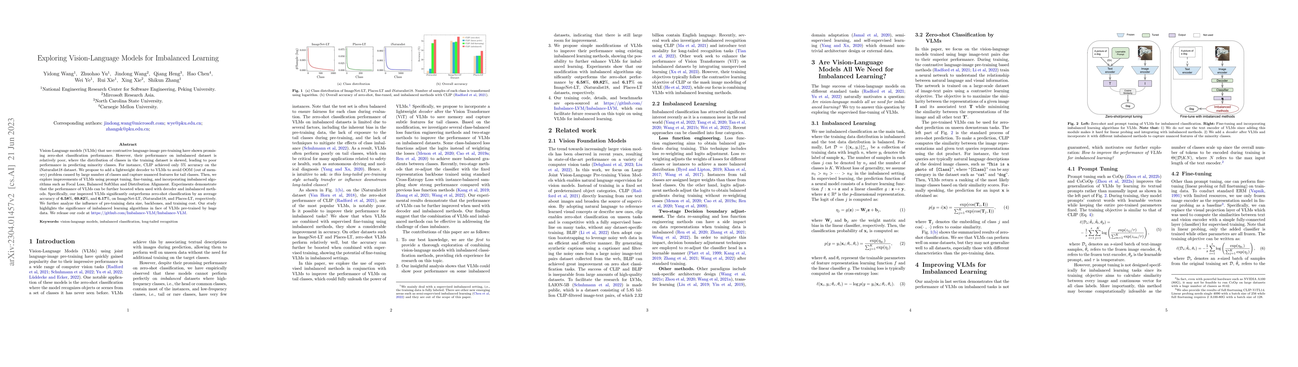 Thumbnail for Exploring Vision-Language Models for Imbalanced Learning