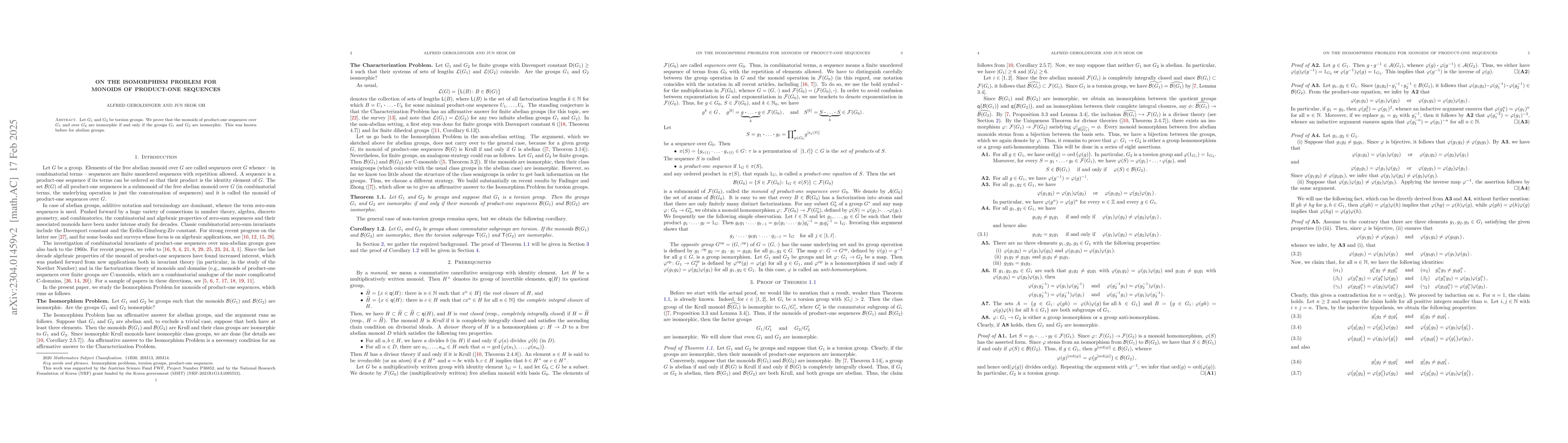 Thumbnail for On the isomorphism problem for monoids of product-one sequences