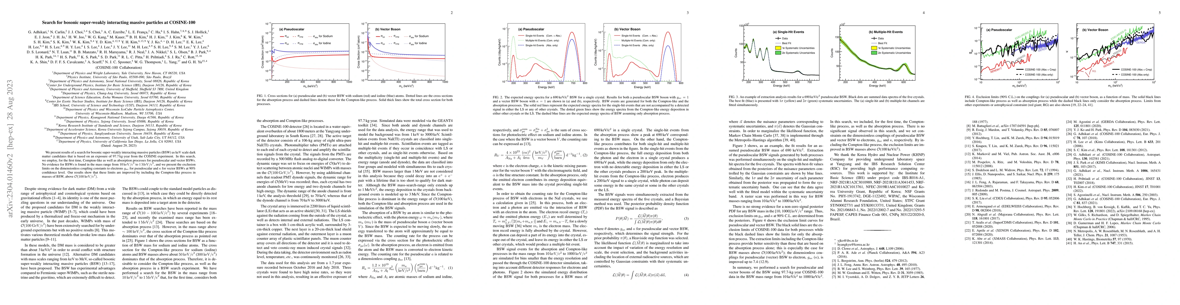 Thumbnail for Search for bosonic super-weakly interacting massive particles at
  COSINE-100