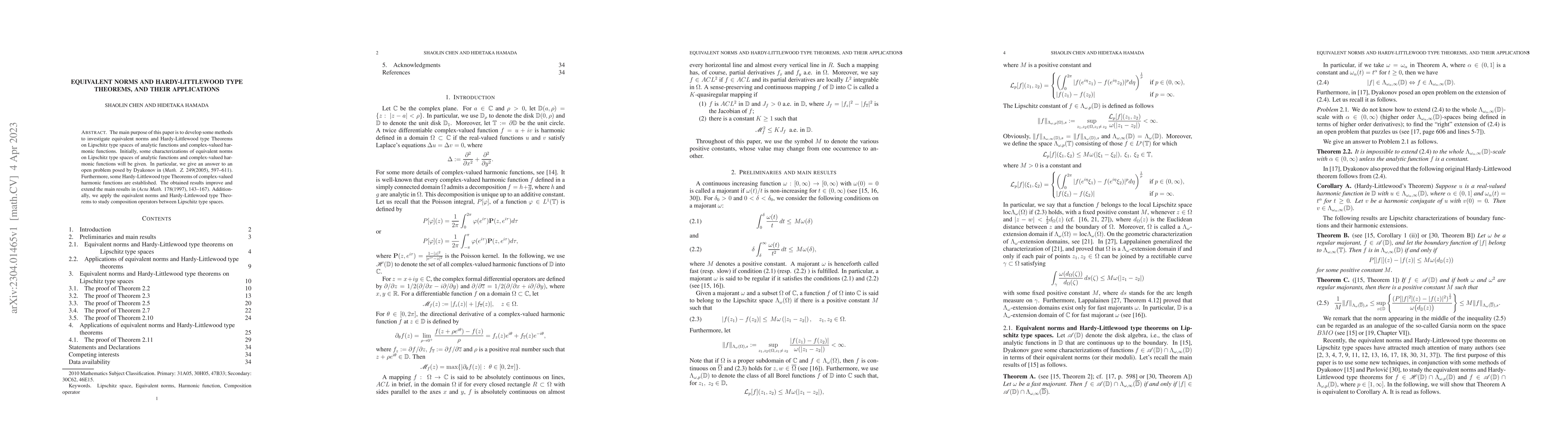 Thumbnail for Equivalent norms and Hardy-Littlewood type Theorems, and their
  applications