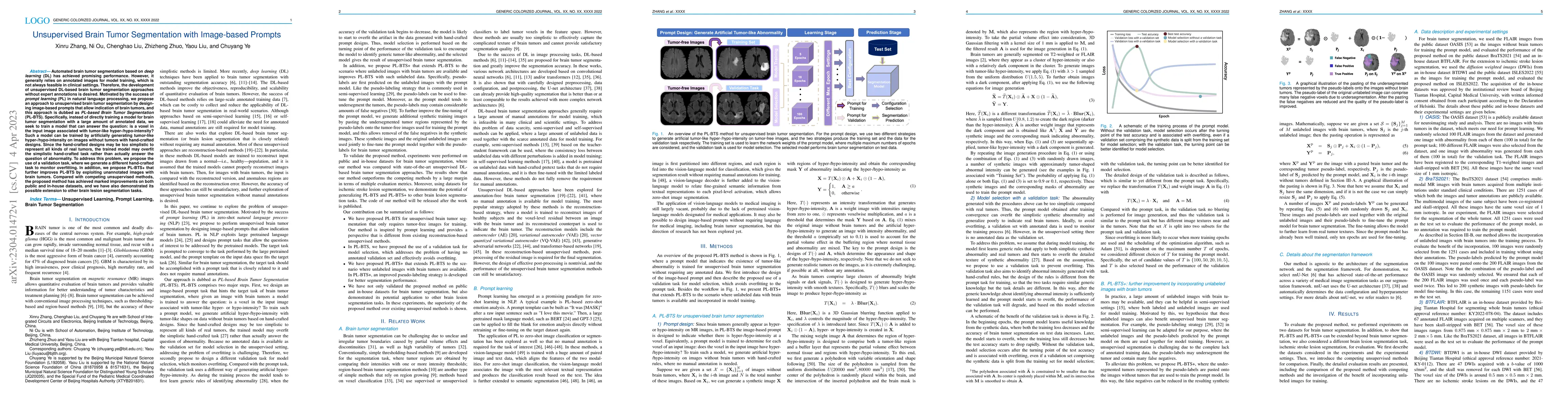 Thumbnail for Unsupervised Brain Tumor Segmentation with Image-based Prompts