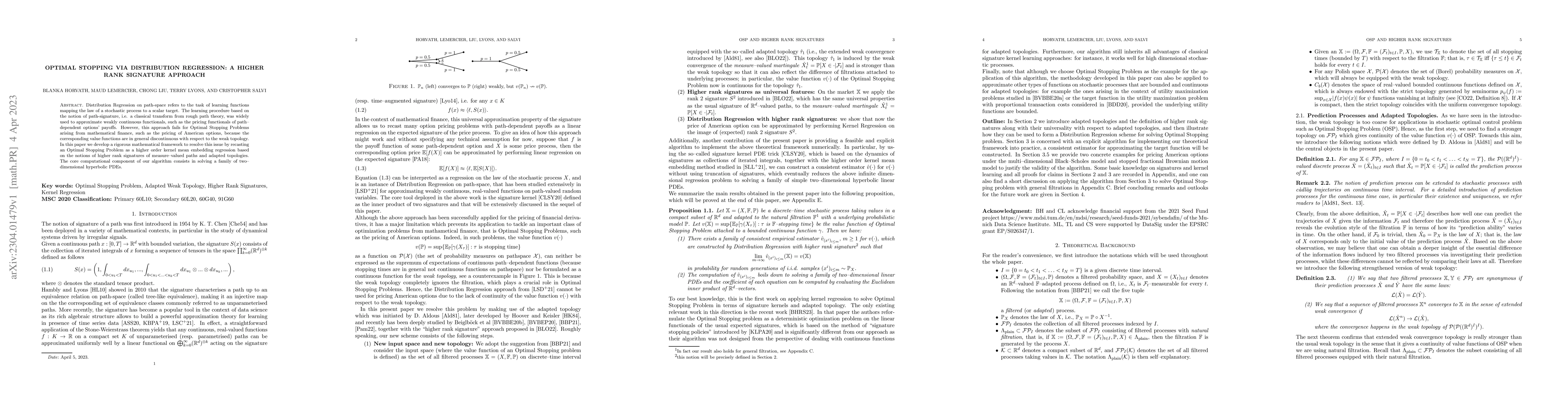 Thumbnail for Optimal Stopping via Distribution Regression: a Higher Rank Signature
  Approach