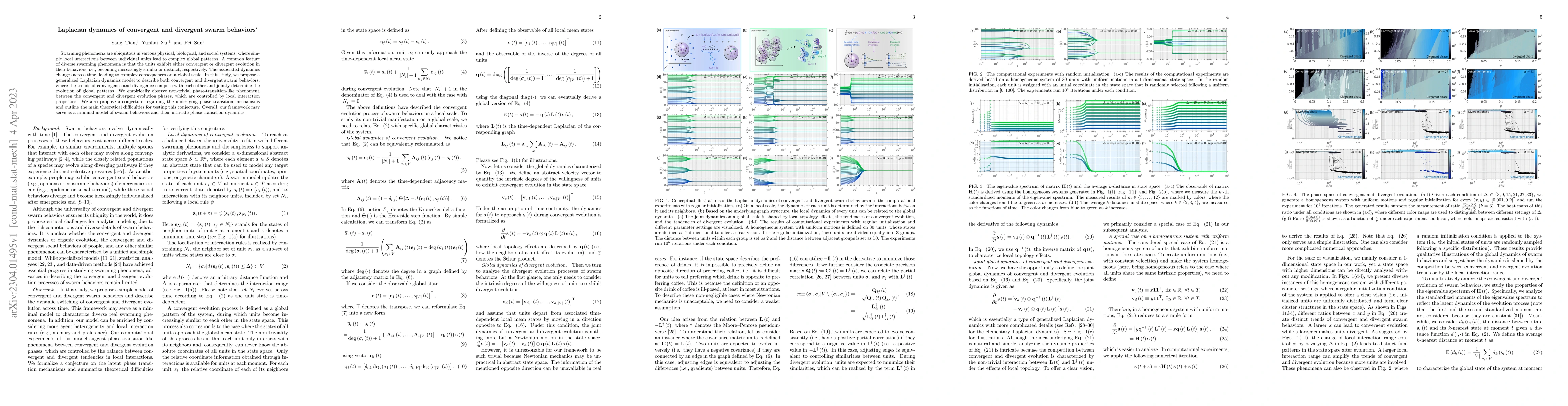 Thumbnail for Laplacian dynamics of convergent and divergent swarm behaviors