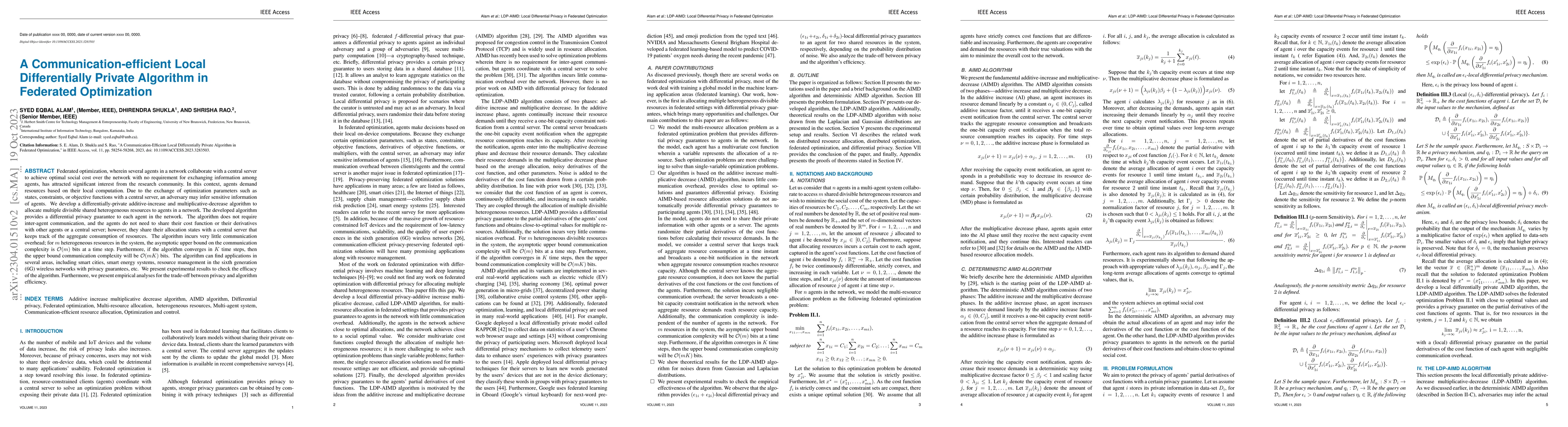 Thumbnail for A Communication-efficient Local Differentially Private Algorithm in
  Federated Optimization