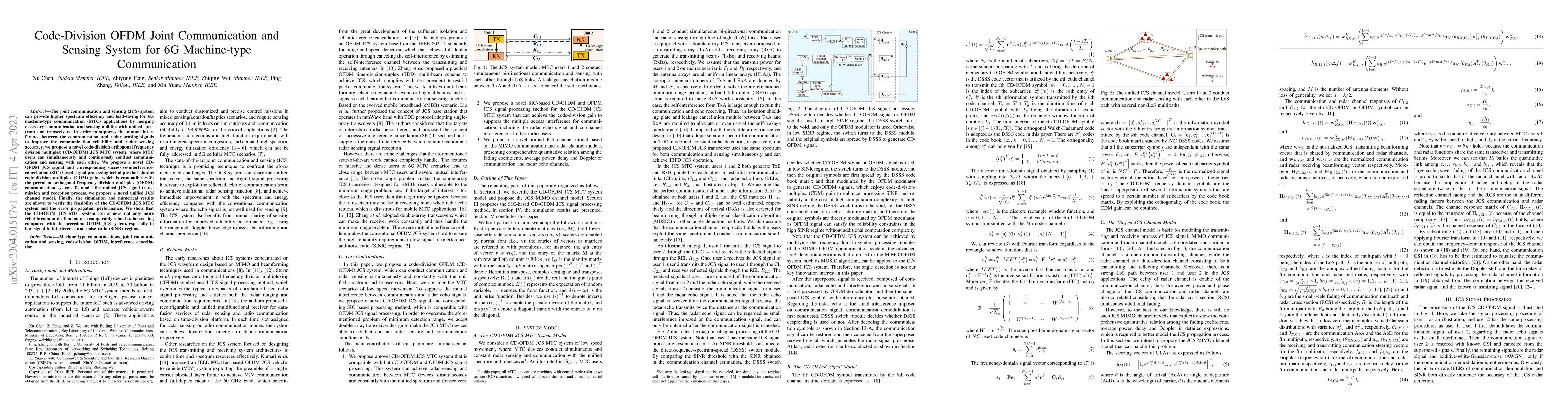 Thumbnail for Code-Division OFDM Joint Communication and Sensing System for 6G
  Machine-type Communication