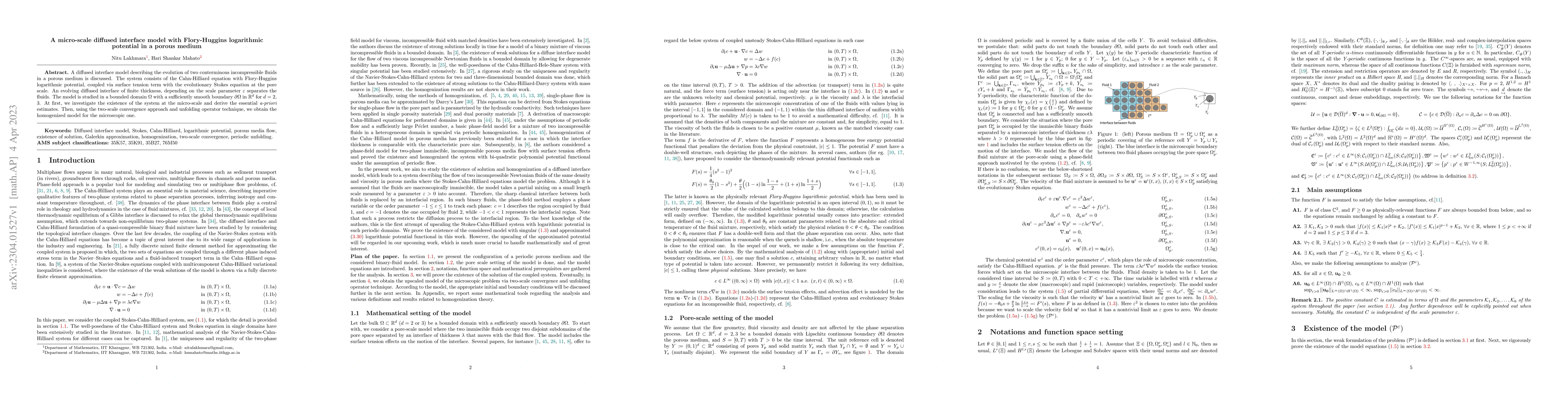 Thumbnail for A micro-scale diffused interface model with Flory-Huggins logarithmic
  potential in a porous medium
