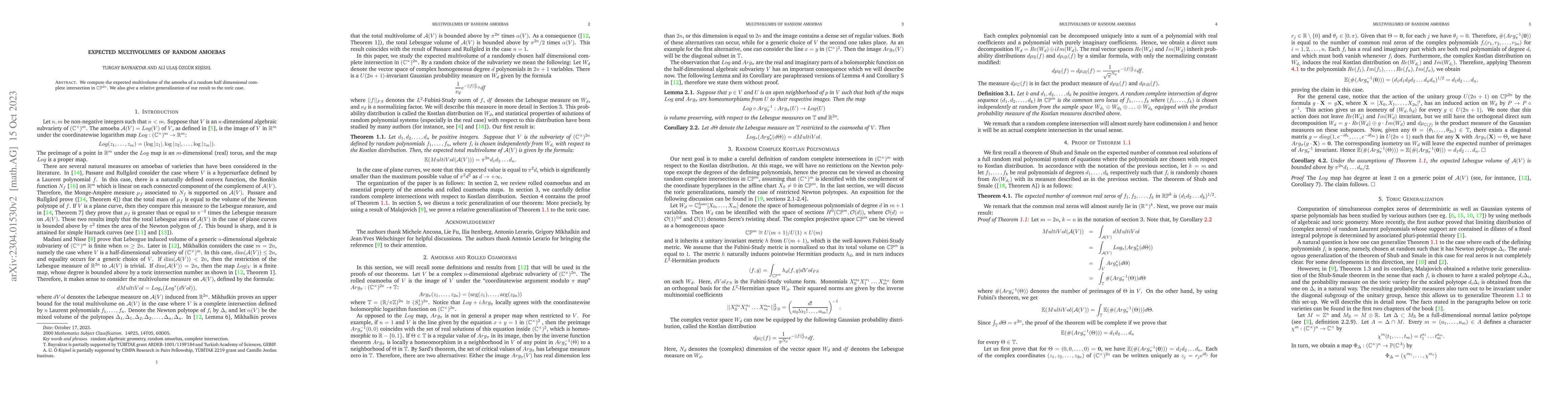 Thumbnail for Expected Multivolumes of Random Amoebas