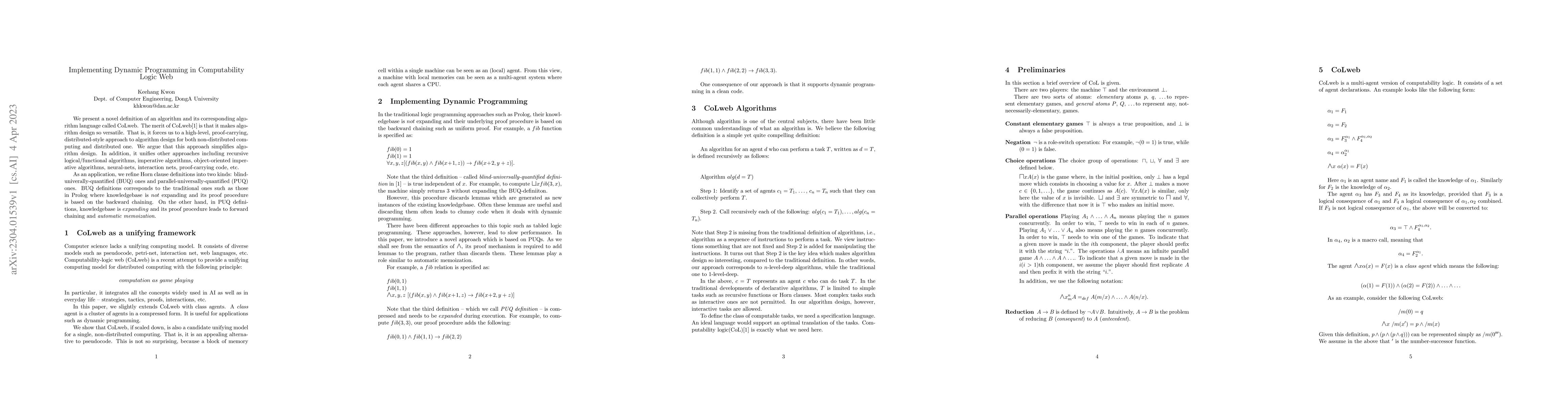Thumbnail for Implementing Dynamic Programming in Computability Logic Web