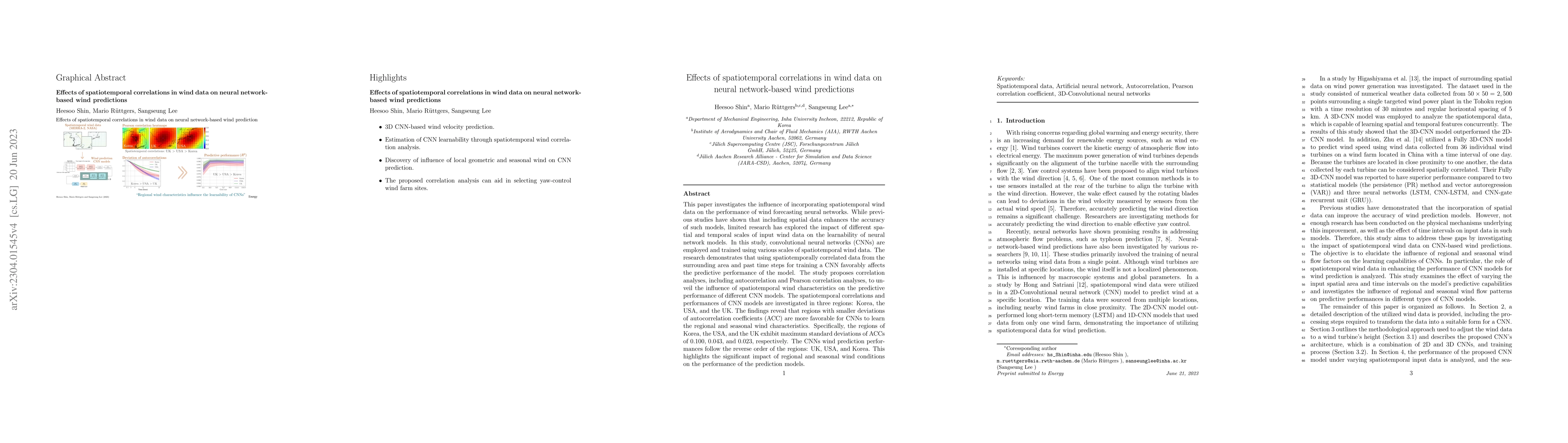 Thumbnail for Effects of spatiotemporal correlations in wind data on neural
  network-based wind predictions