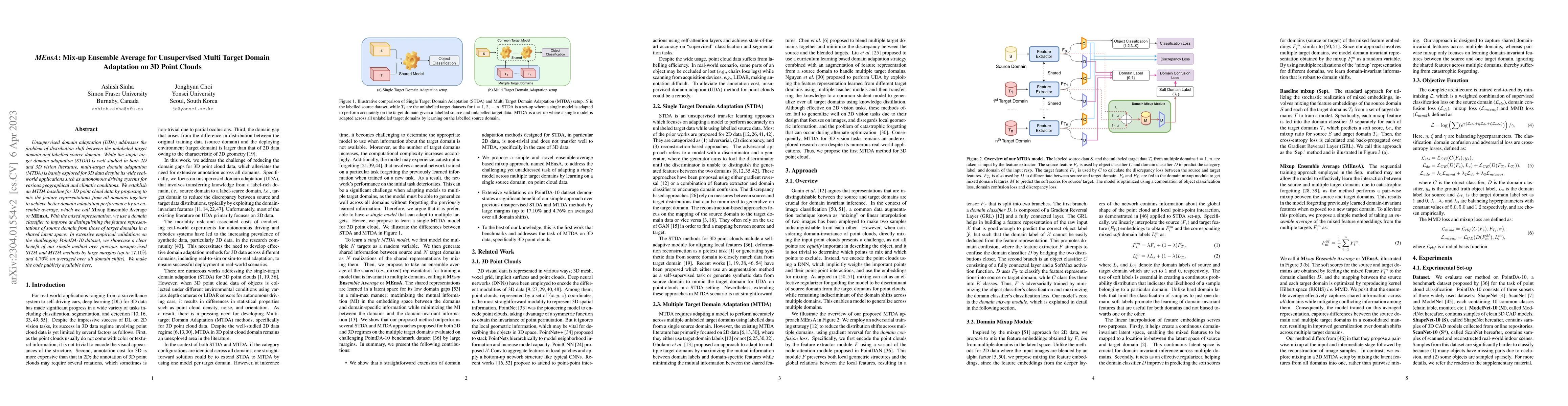 Thumbnail for MEnsA: Mix-up Ensemble Average for Unsupervised Multi Target Domain
  Adaptation on 3D Point Clouds