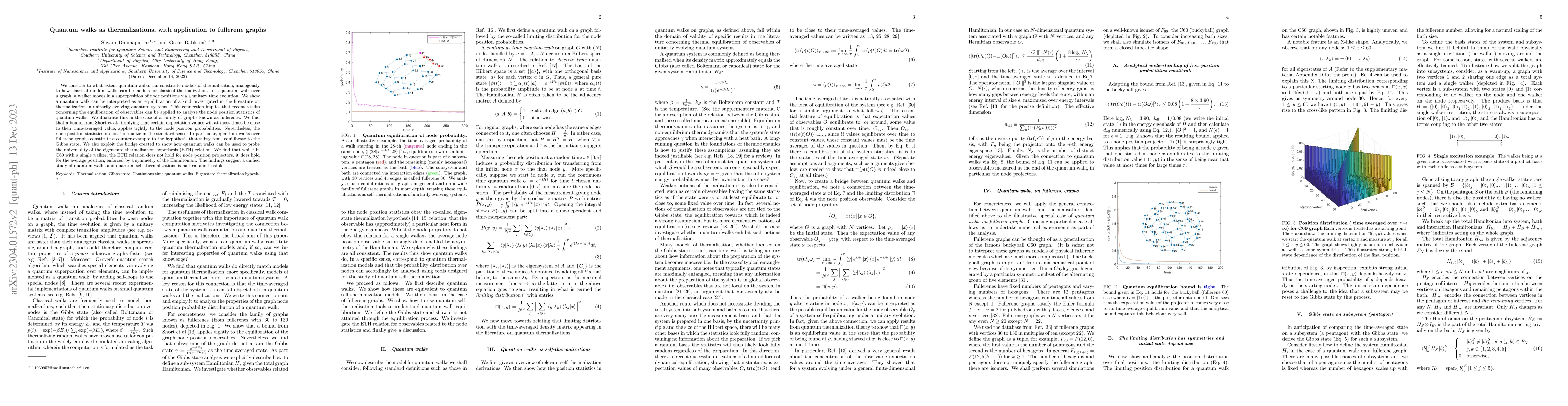 Thumbnail for Quantum walks as thermalizations, with application to fullerene graphs