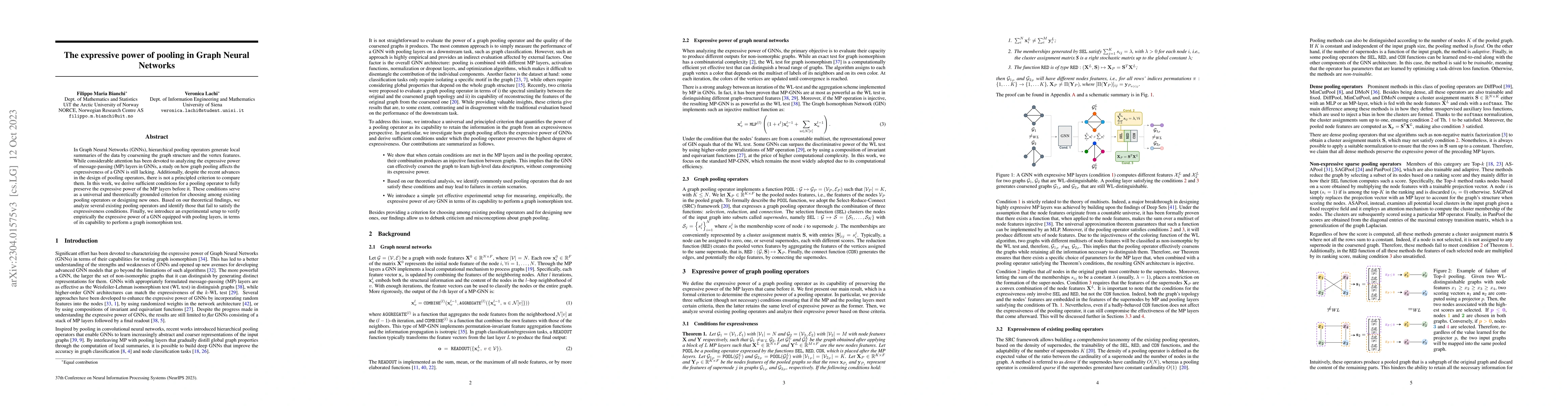 Thumbnail for The expressive power of pooling in Graph Neural Networks