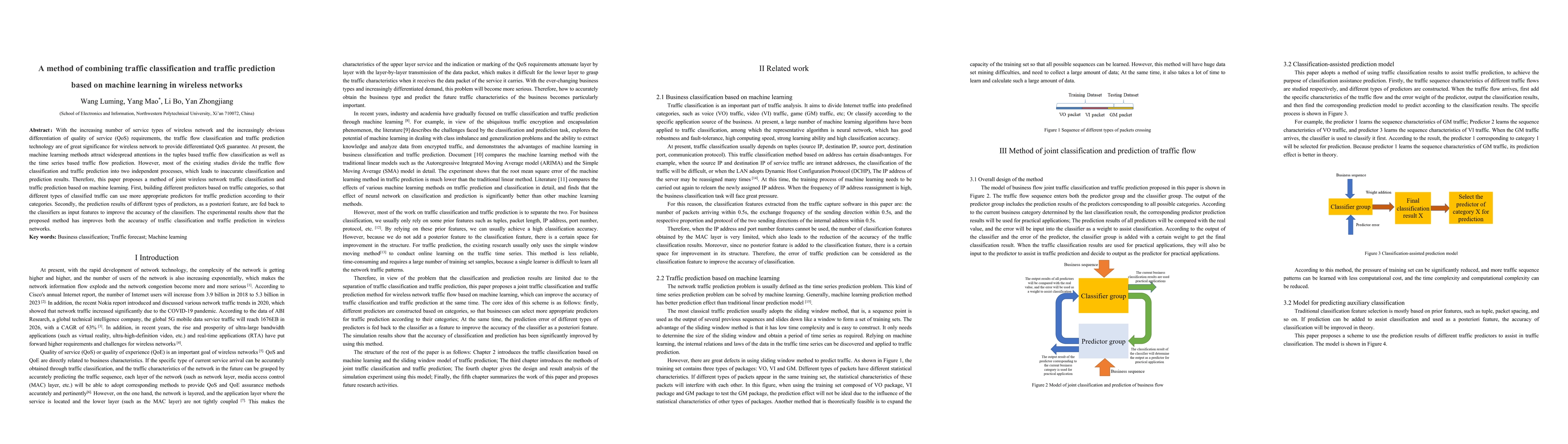 Thumbnail for A method of combining traffic classification and traffic prediction
  based on machine learning in wireless networks