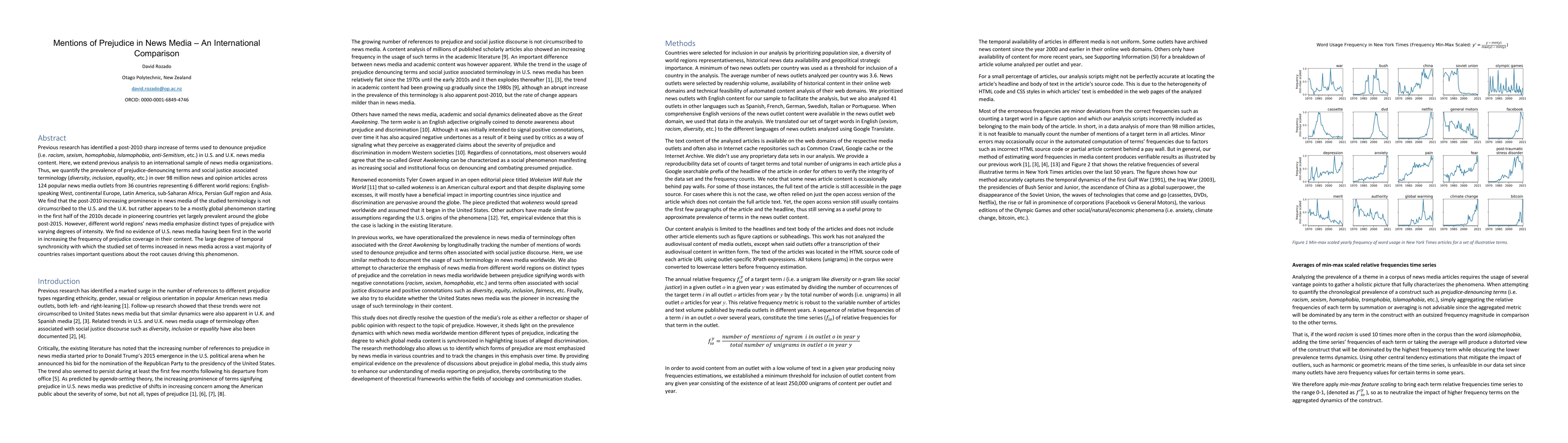 Thumbnail for Mentions of Prejudice in News Media -- An International Comparison