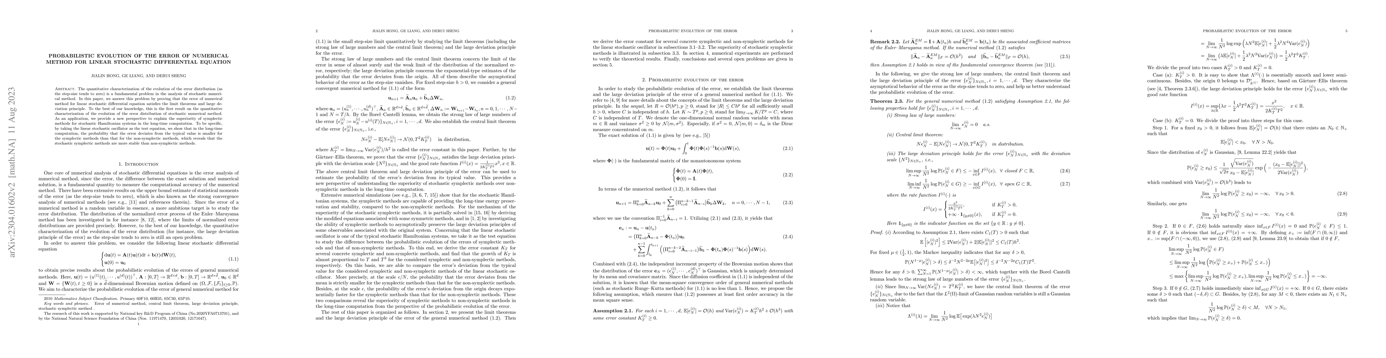 Thumbnail for Probabilistic evolution of the error of numerical method for linear
  stochastic differential equation