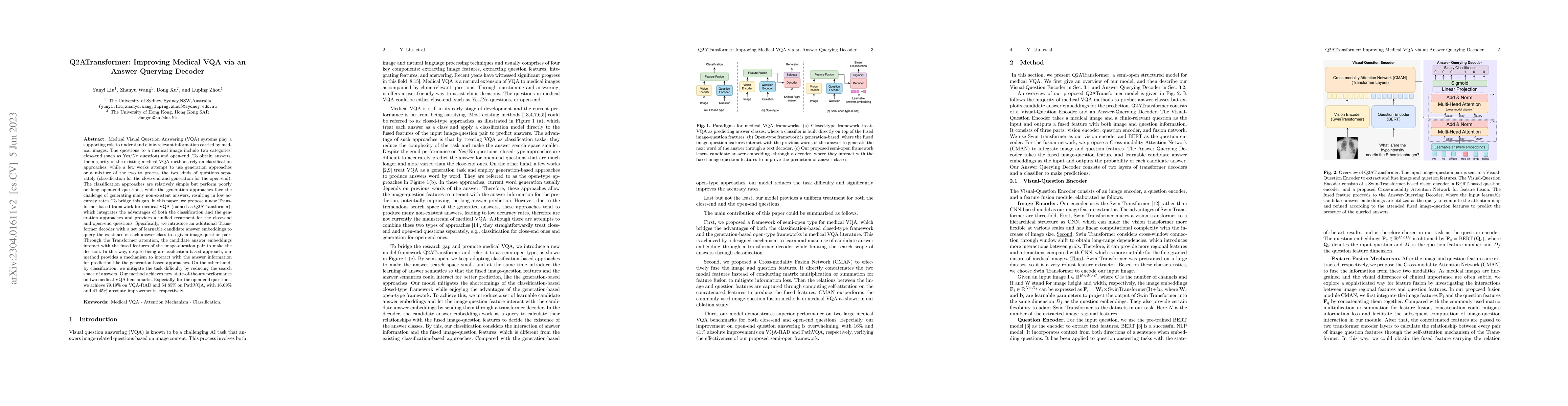 Thumbnail for Q2ATransformer: Improving Medical VQA via an Answer Querying Decoder