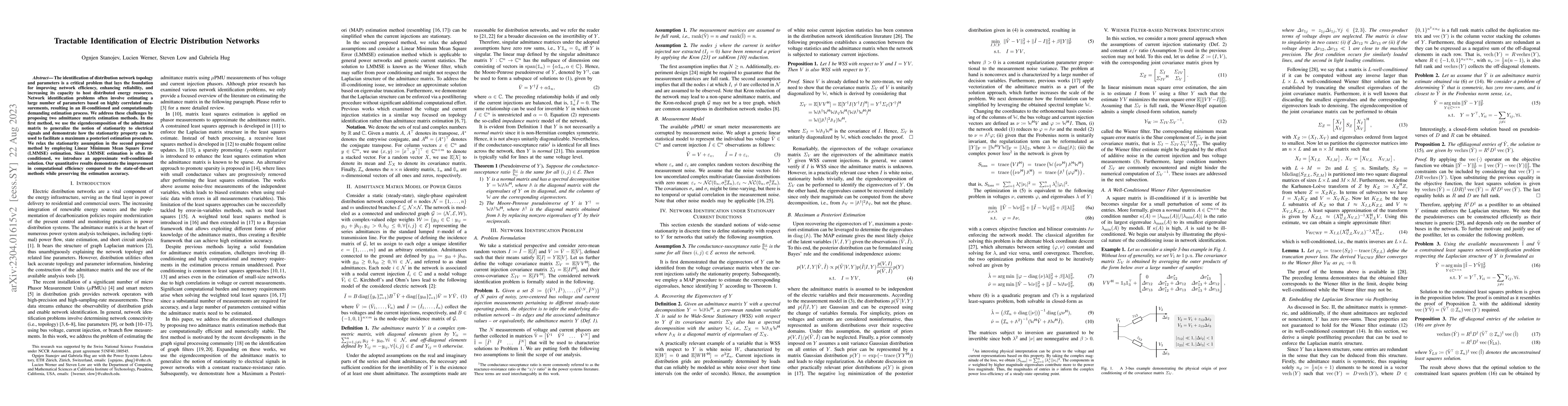 Thumbnail for Tractable Identification of Electric Distribution Networks