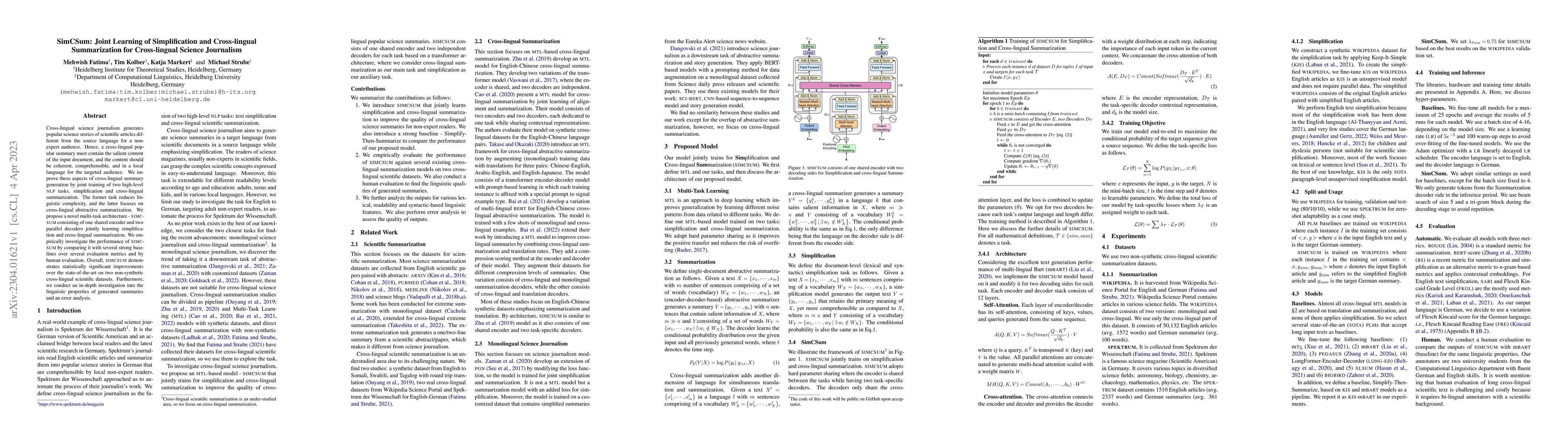 Thumbnail for SimCSum: Joint Learning of Simplification and Cross-lingual
  Summarization for Cross-lingual Science Journalism