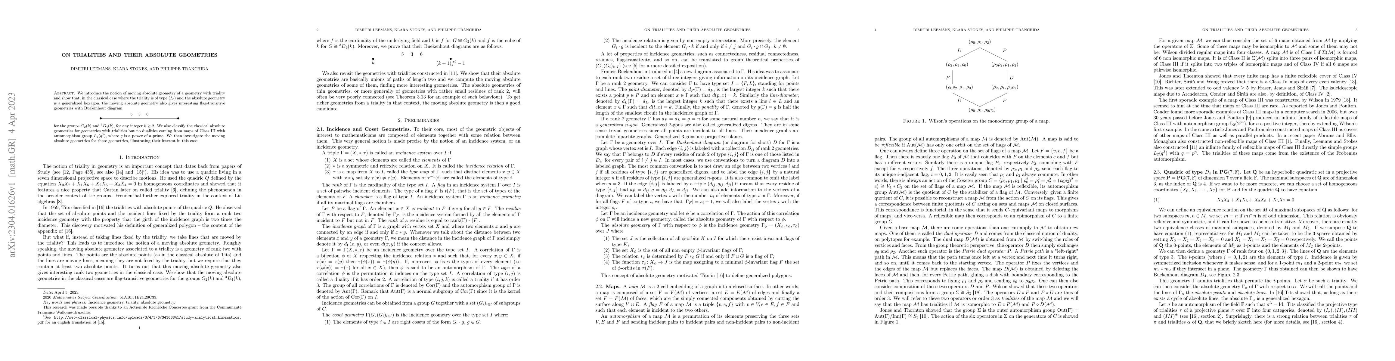 Thumbnail for On trialities and their absolute geometries