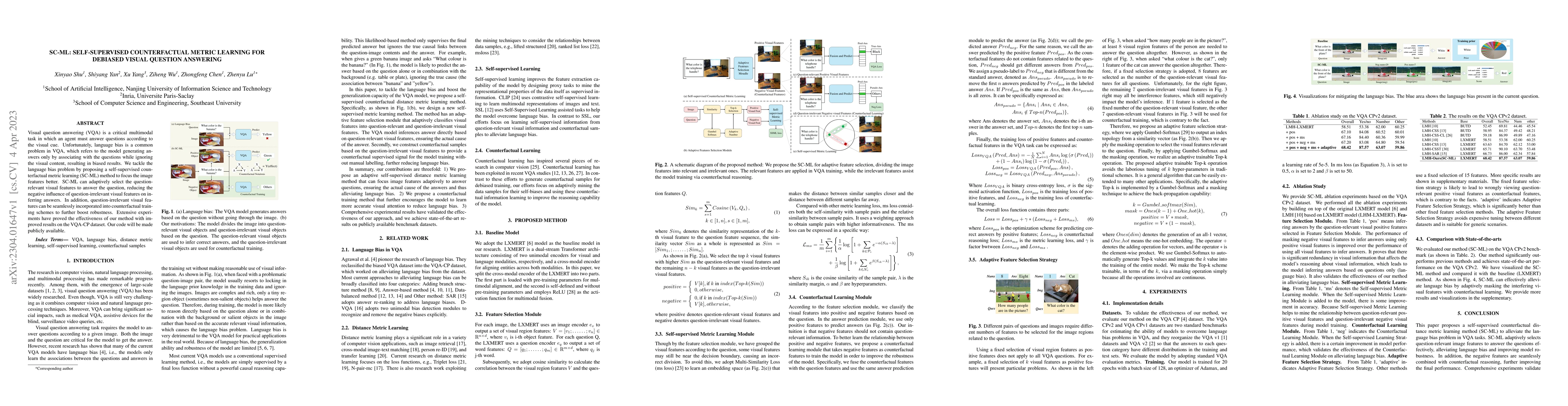 Thumbnail for SC-ML: Self-supervised Counterfactual Metric Learning for Debiased
  Visual Question Answering