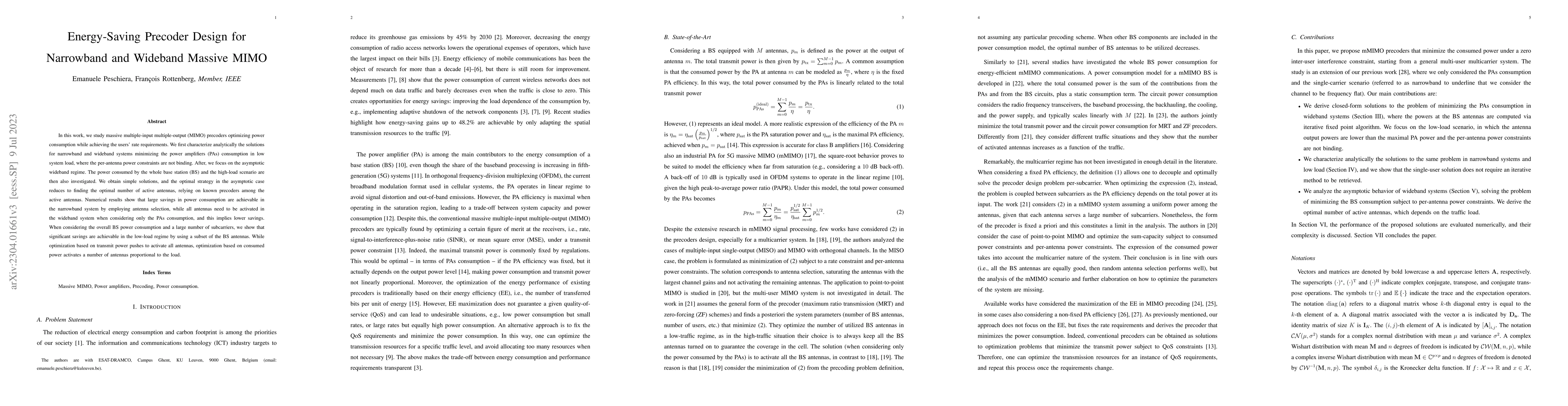 Thumbnail for Energy-Saving Precoder Design for Narrowband and Wideband Massive MIMO