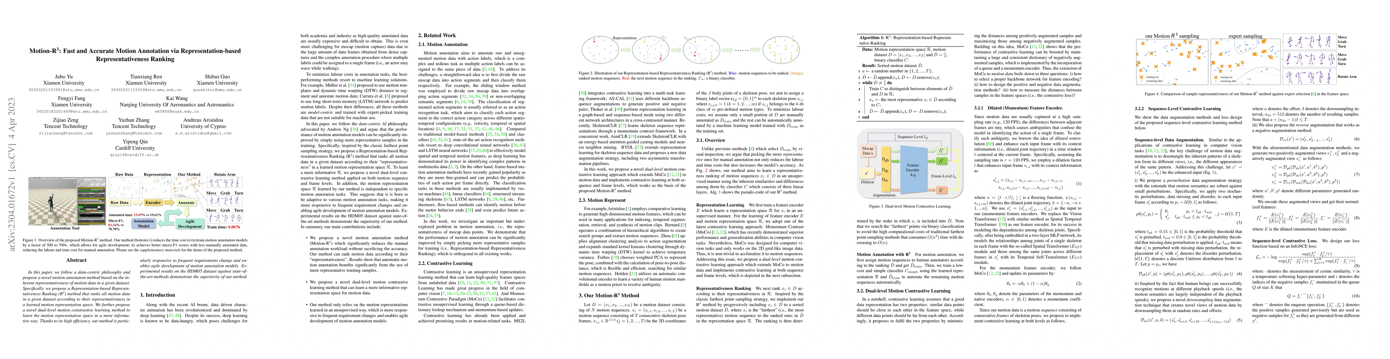 Thumbnail for Motion-R3: Fast and Accurate Motion Annotation via Representation-based
  Representativeness Ranking