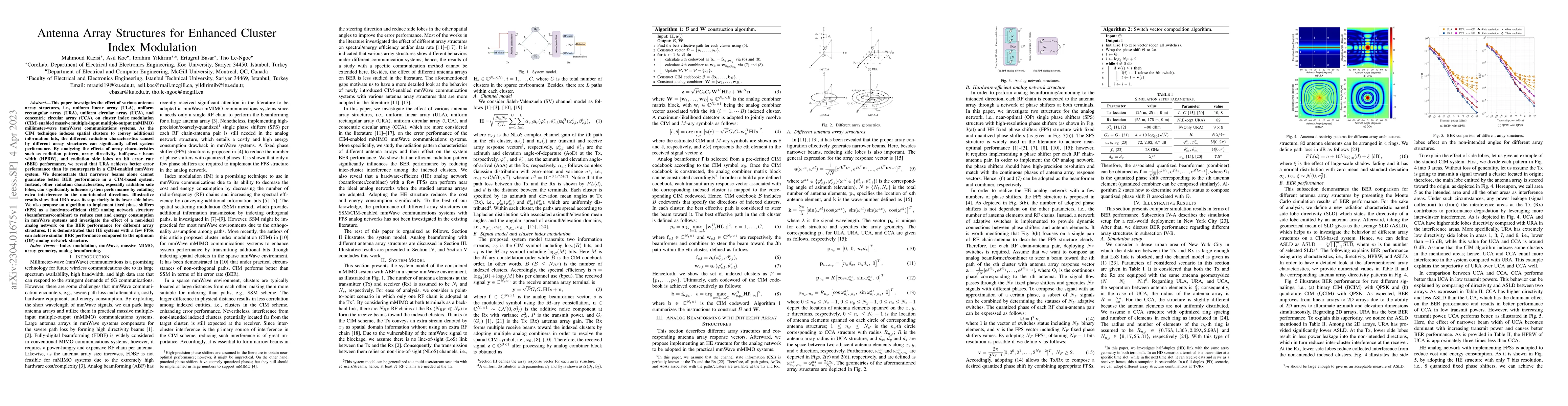 Thumbnail for Antenna Array Structures for Enhanced Cluster Index Modulation