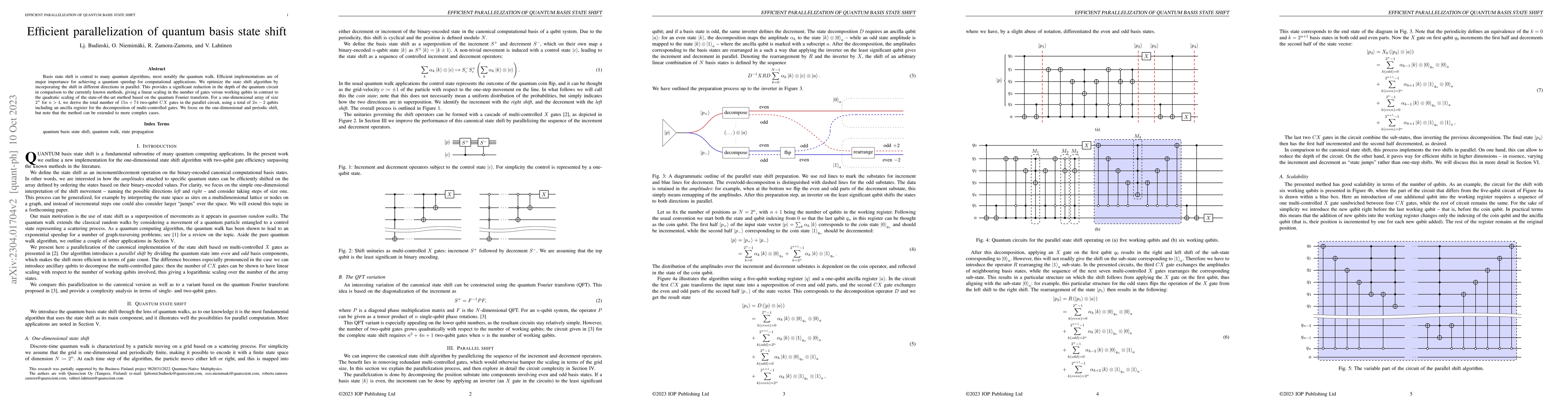 Thumbnail for Efficient parallelization of quantum basis state shift