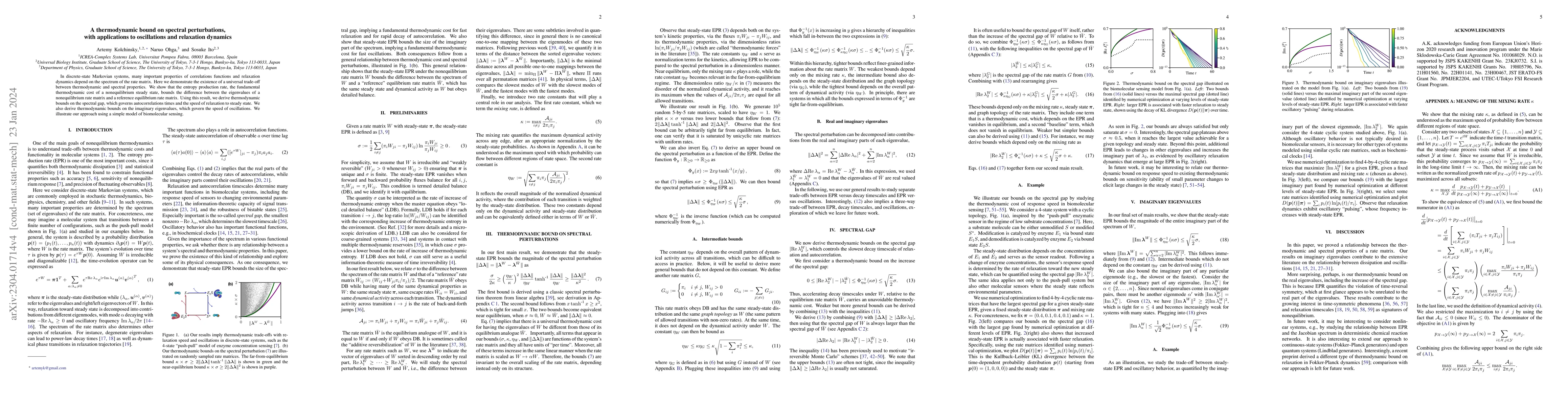 Thumbnail for Thermodynamic bounds on spectral perturbations, with applications to
  oscillations and relaxation dynamics