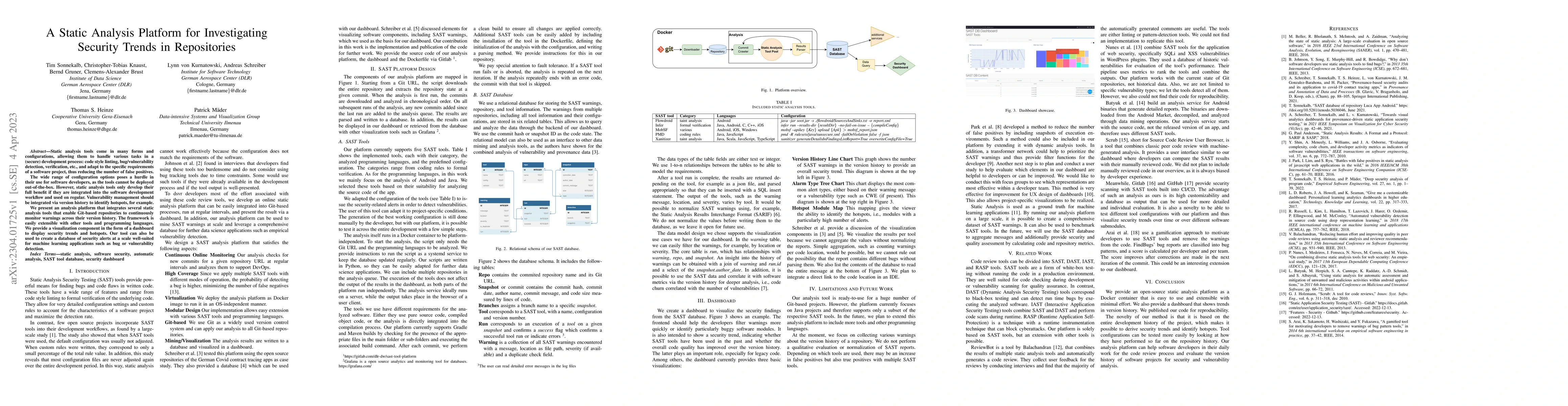 Thumbnail for A Static Analysis Platform for Investigating Security Trends in
  Repositories