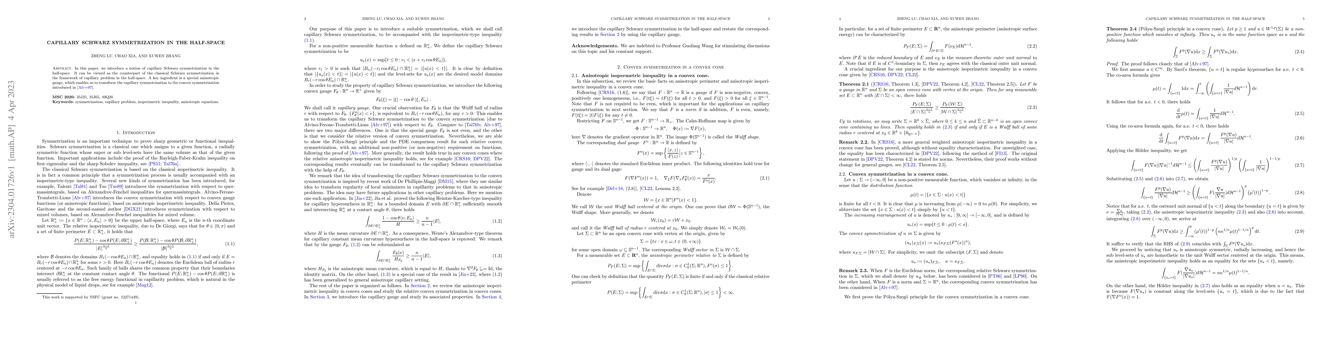 Thumbnail for Capillary Schwarz symmetrization in the half-space