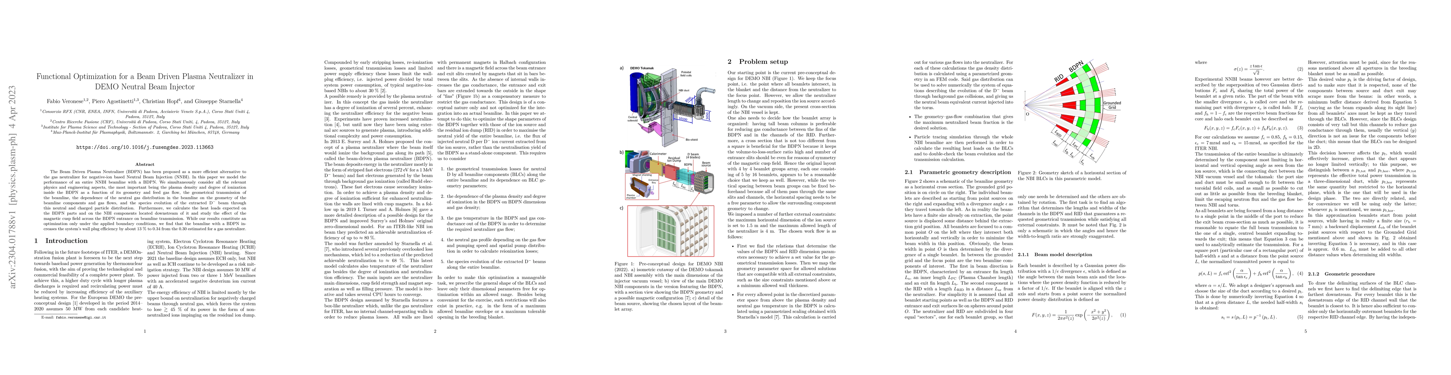 Thumbnail for Functional Optimization for a Beam Driven Plasma Neutralizer in DEMO
  Neutral Beam Injector