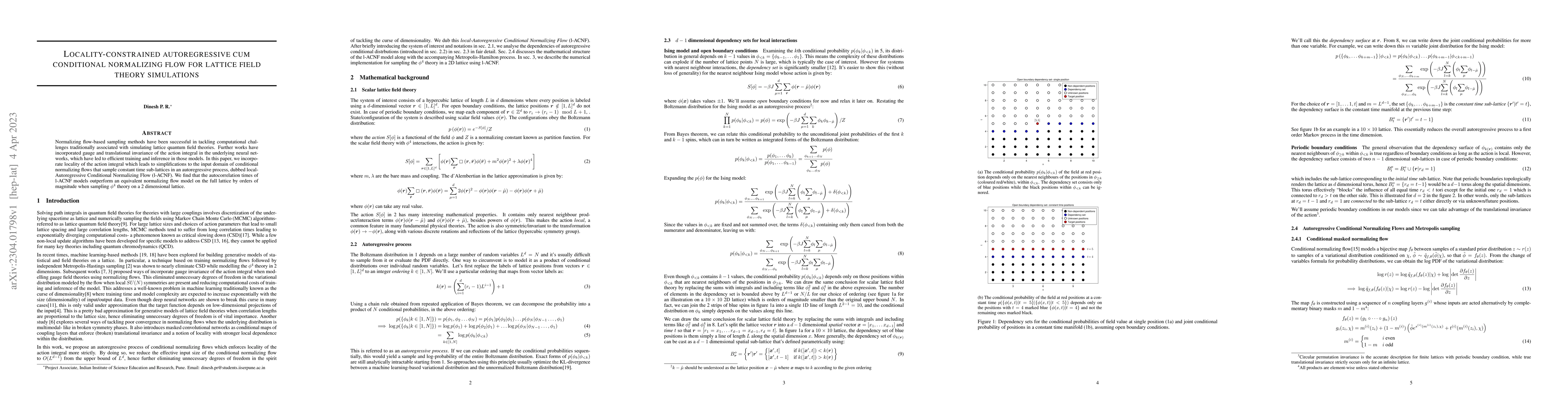 Thumbnail for Locality-constrained autoregressive cum conditional normalizing flow for
  lattice field theory simulations