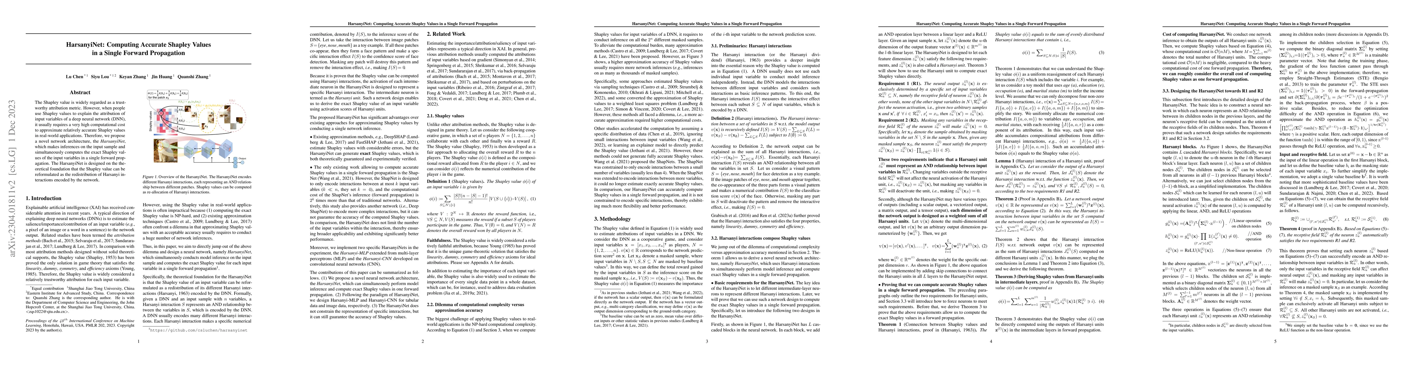 Thumbnail for HarsanyiNet: Computing Accurate Shapley Values in a Single Forward
  Propagation