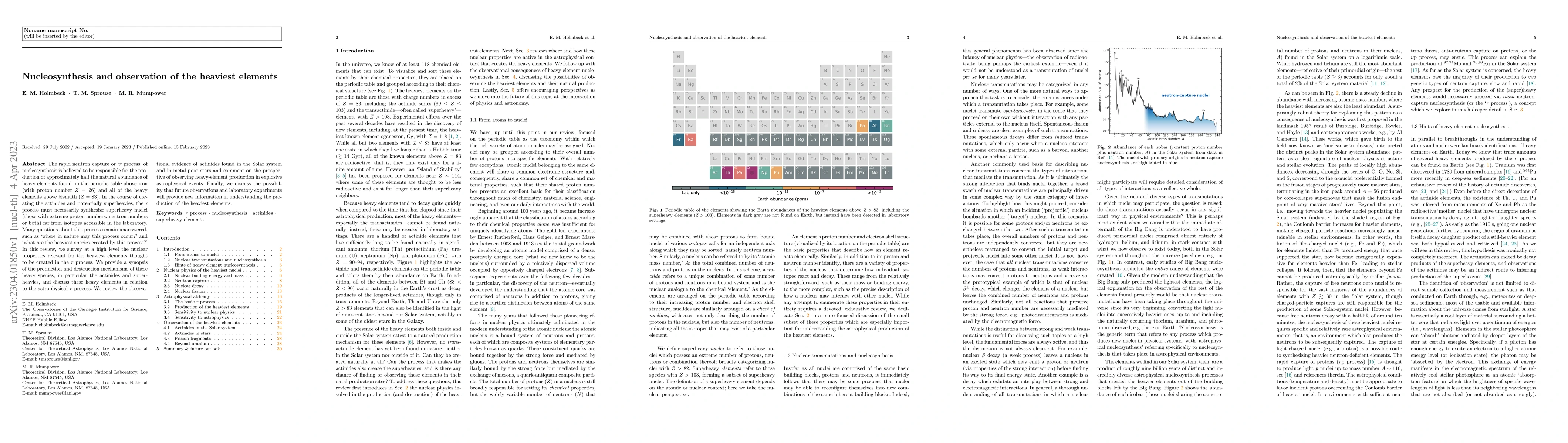 Thumbnail for Nucleosynthesis and observation of the heaviest elements