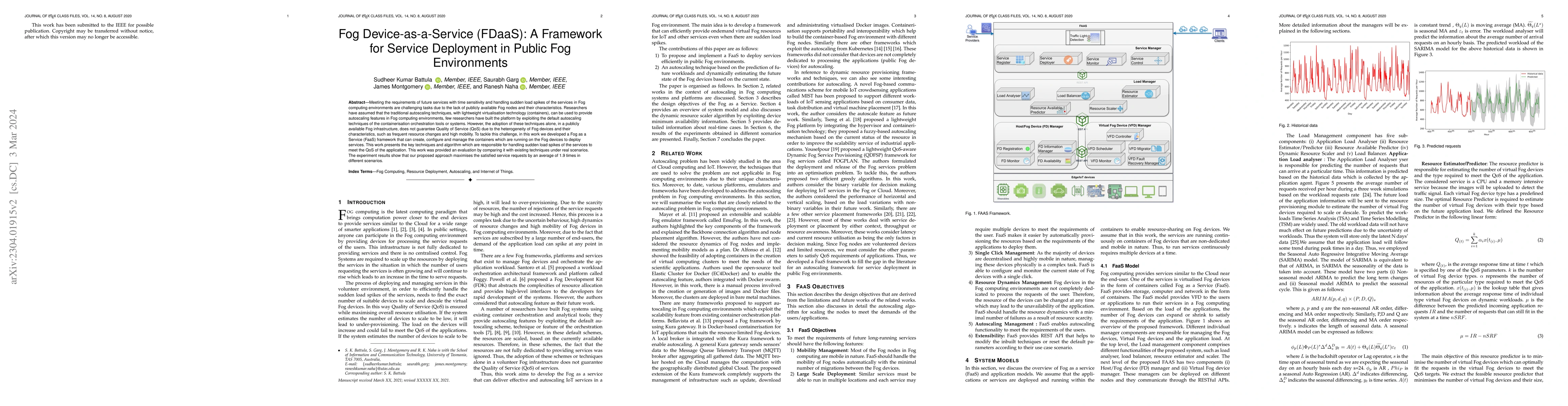 Thumbnail for Fog Device-as-a-Service (FDaaS): A Framework for Service Deployment in
  Public Fog Environments