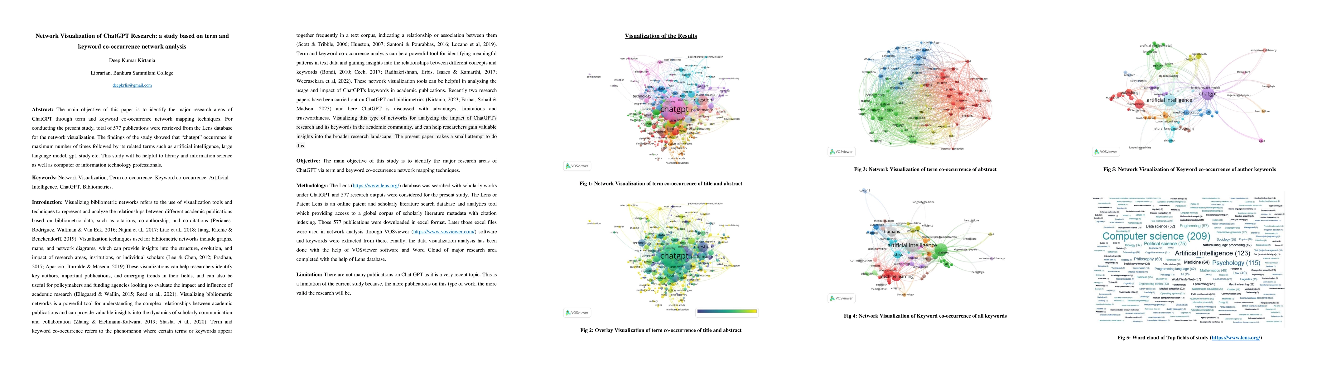 Thumbnail for Network Visualization of ChatGPT Research: a study based on term and
  keyword co-occurrence network analysis