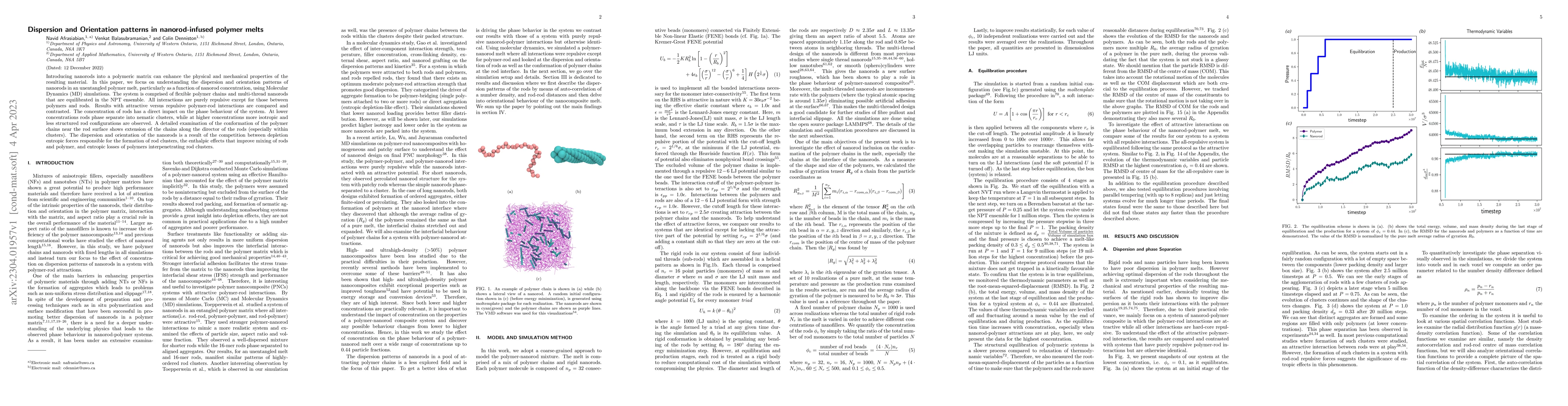 Thumbnail for Dispersion and Orientation patterns in nanorod-infused polymer melts