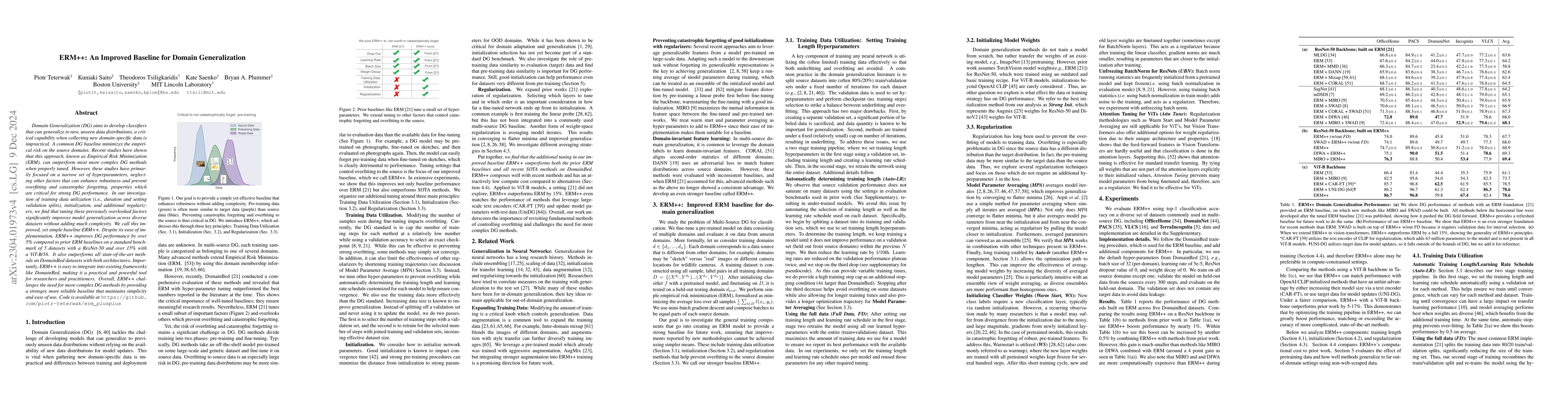 Thumbnail for ERM++: An Improved Baseline for Domain Generalization
