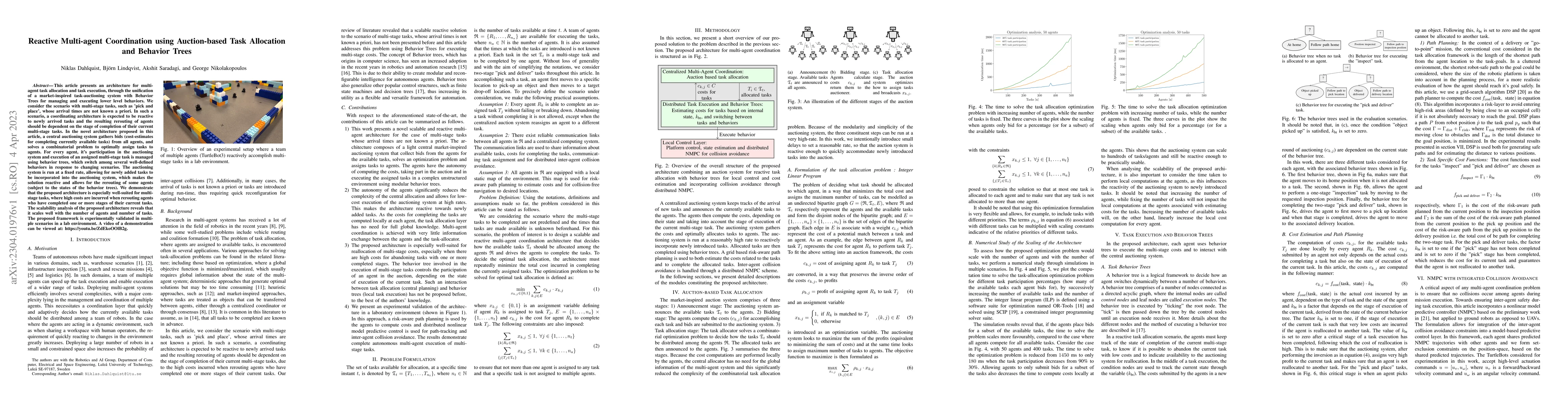 Thumbnail for Reactive Multi-agent Coordination using Auction-based Task Allocation
  and Behavior Trees