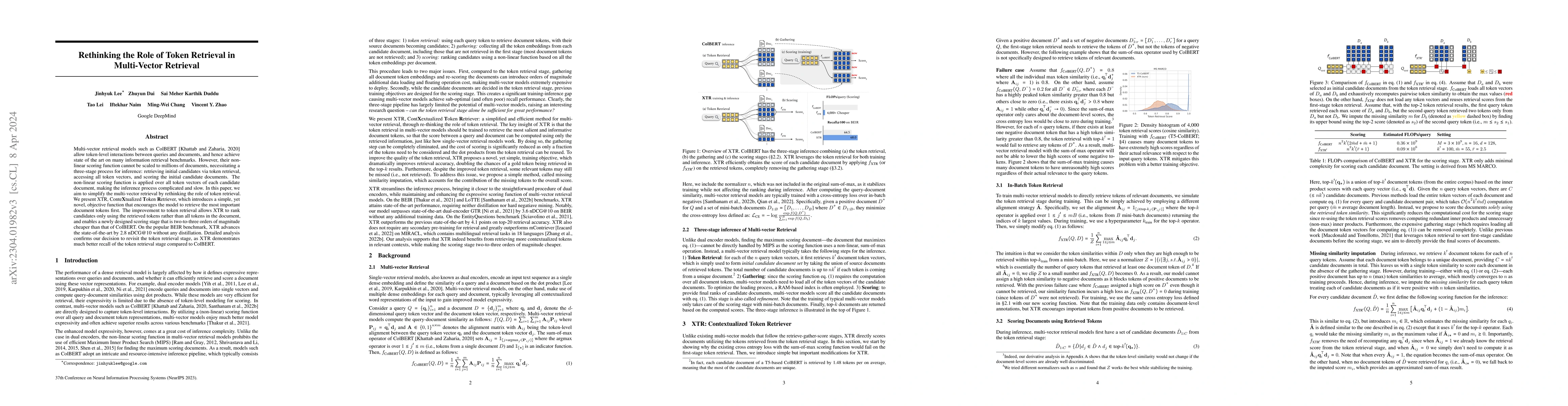 Thumbnail for Rethinking the Role of Token Retrieval in Multi-Vector Retrieval