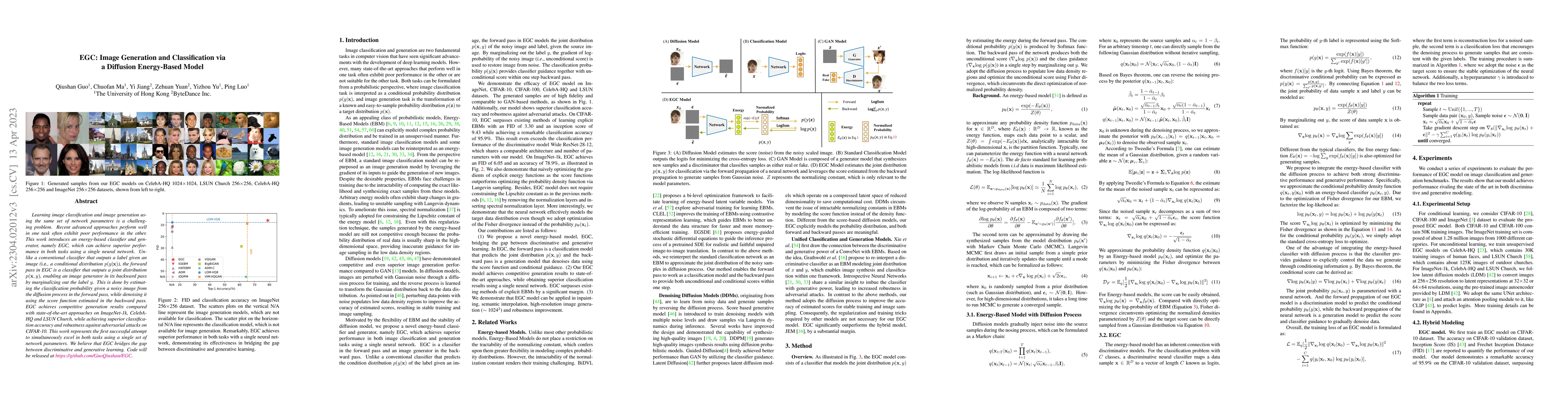 Thumbnail for EGC: Image Generation and Classification via a Diffusion Energy-Based
  Model